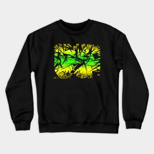 Jamaican Flag - Scratch Flag Design Crewneck Sweatshirt